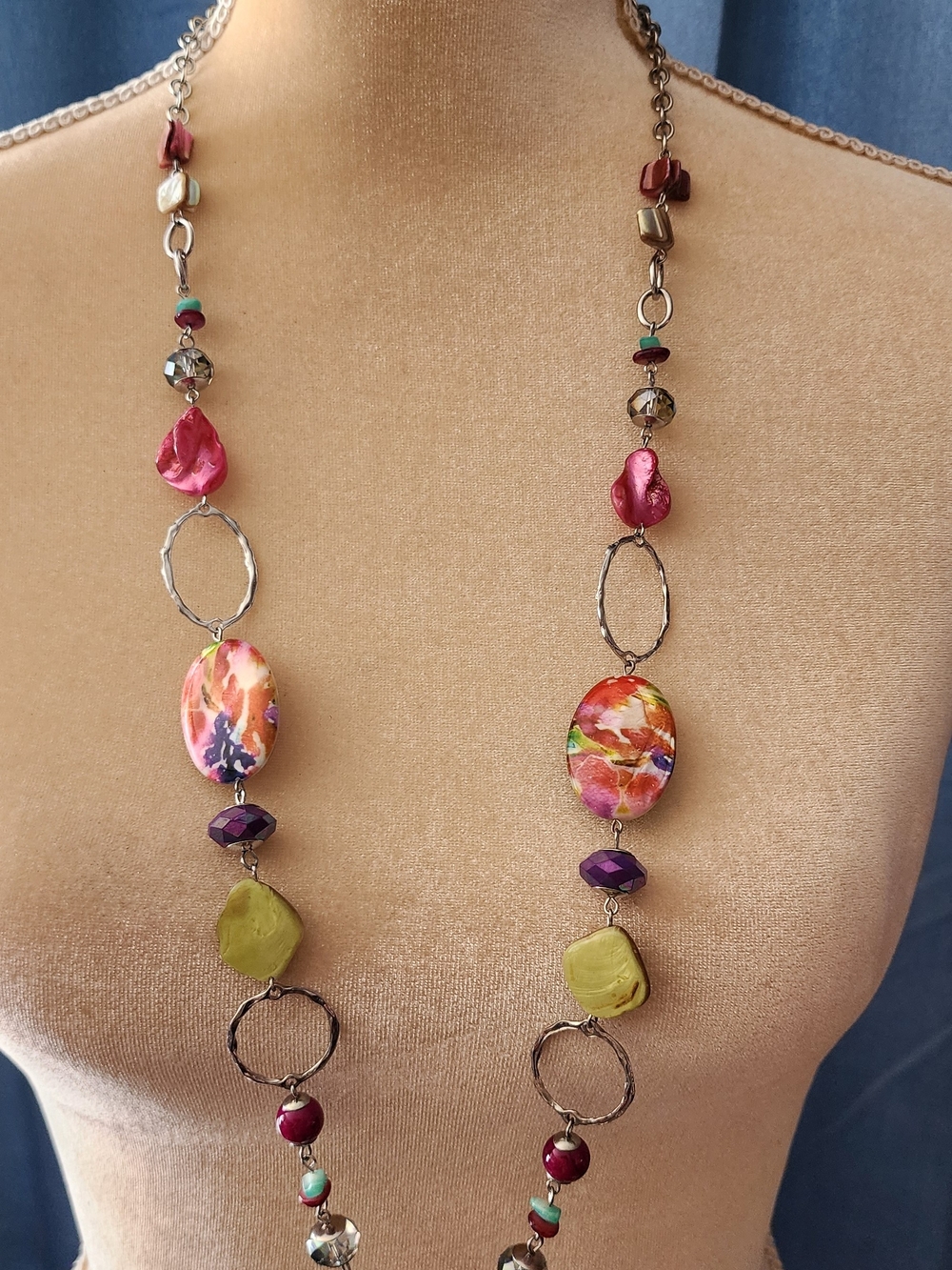 Bohemian Multicolor Bead Long Necklace - Women Jewelry